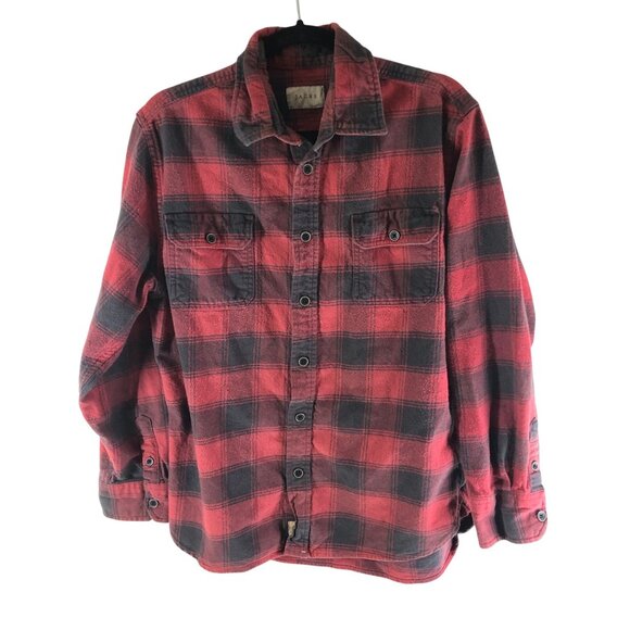 Jachs Other - Jachs Mens Flannel Shirt Button Down Chest Pockets Cotton Plaid Red Black M